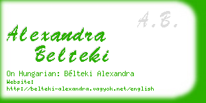 alexandra belteki business card