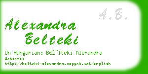 alexandra belteki business card